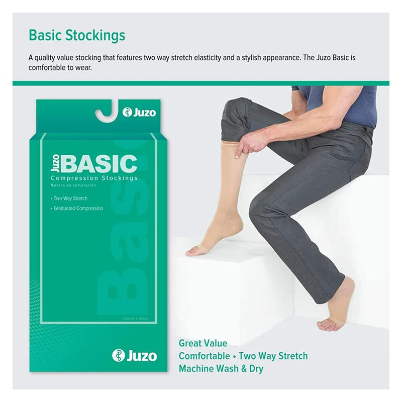 [Australia] - Juzo Basic 4411ag 20-30mmhg Thigh-High Open Toe Compression Stocking,Beige,2 (II) Beige 2 (II) 
