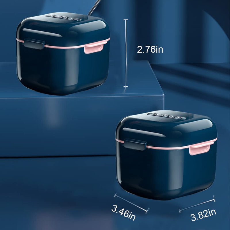 [Australia] - Denture Cup，Retainer Case,Cute Night Mouth Guard Box Holder, Storage Soak Container with Strainer basket for Travel Cleaning.(1 Pack,Blue) Blue 