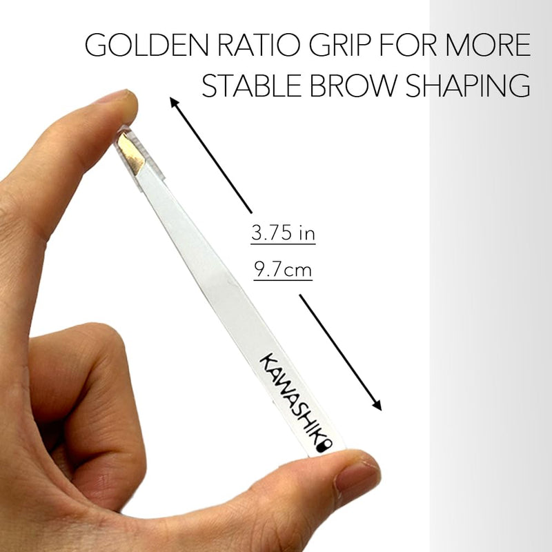 Hand-Sharpened Slant Tweezers | Ultra-Precision 25-Degree Angle for Eyebrow Shaping & Facial Hair Removal, Professional Stainless Steel for Women & Men (Pure White) Pure White