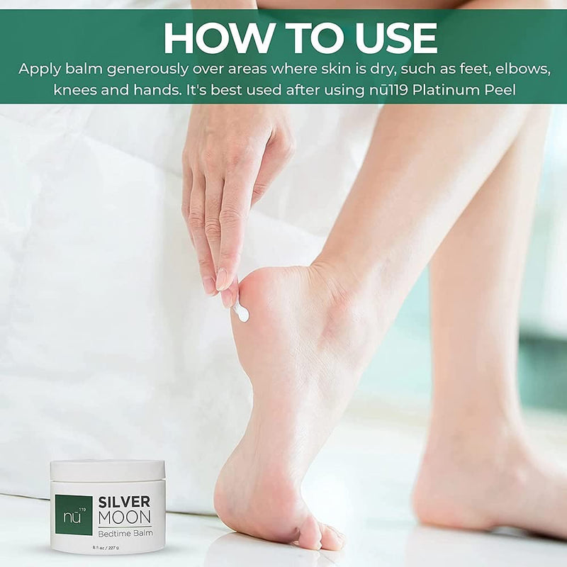[Australia] - nu119 How to Heal Cracked Feet Overnight Silver Moon Bedtime Balm | Natural Cream Moisturizer Treatment for Dry Skin on Heels & Hands for Men & Women | Fix & Repair Foot Skin & Soften Calluses 