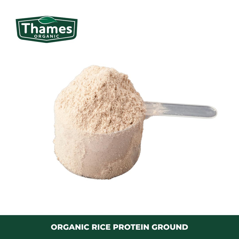 Thames Organic Organic Rice Protein Ground: Premium Plant-Based Protein for Health & Fitness Enthusiasts - Vegan-Friendly 1kg