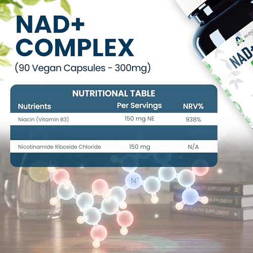 NAD+ Precursor Complex | 300 mg per Capsule | Nicotinamide Riboside 150 mg + Vitamin B3 150 mg | 1-a-Day Formula | 90 Vegan Capsules | EU Made & Lab Tested