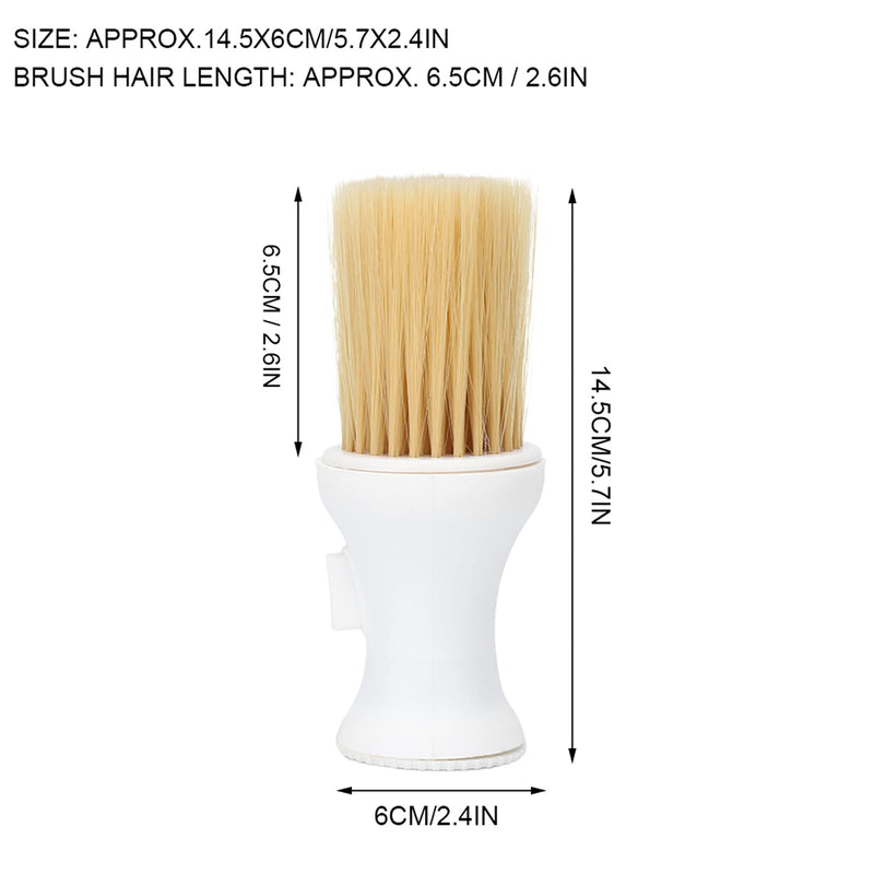 Neck Duster, Soft Barber Powder Brush Haircutting Cleaning Brush Hairbrush Neck Duster with Powder Dispenser for Neckline and Ears After Haircut(White)