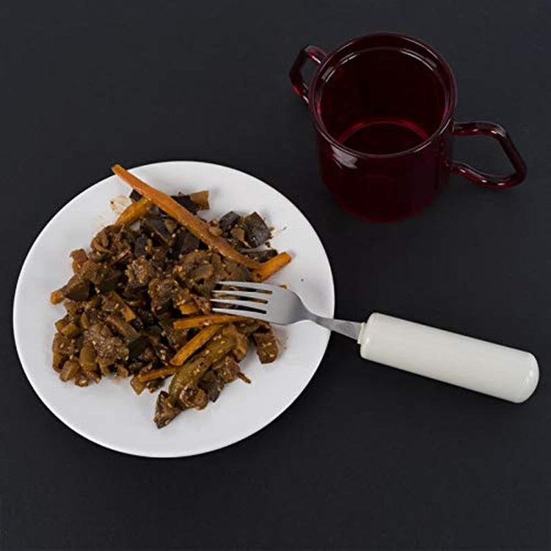 HOMECRAFT Queens Cutlery, Fork (Eligible for VAT relief in the UK) Stainless Steel Adaptive Dining Utensil for Elderly, Disabled, Handicapped, Large Built-Up Handle for Good Grip, Dishwasher Safe