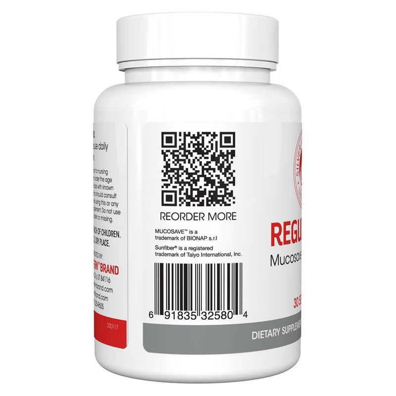 [Australia] - Silver Fern Regularity Digestive Supplement Capsules Brand - 1 Bottle = 30 Capsules = 30 Day Supply - Mucosave FG (Prickly Pear Polysaccharides & Olive Leaf Polyphenols) & SunFiber 1 Count (Pack of 1) 