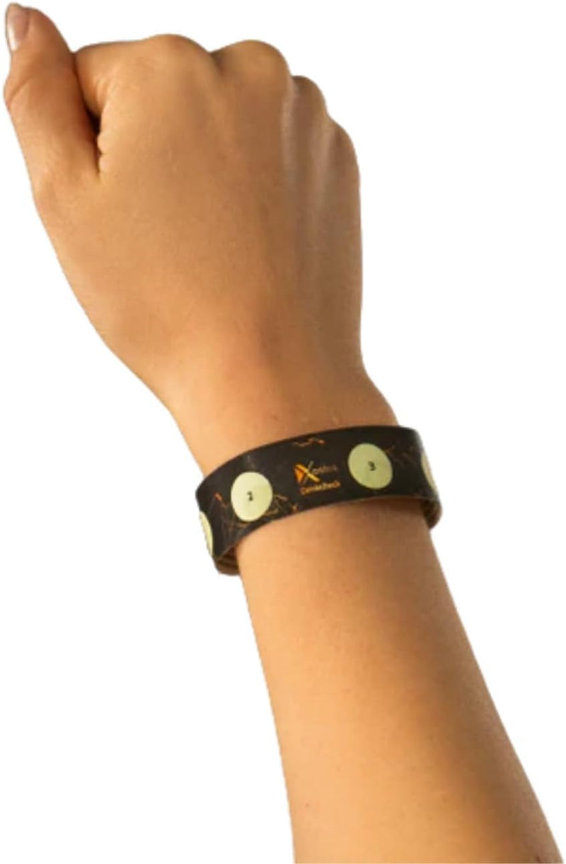 Drink Check Wristband Roofie Test by Xantus | Spiked Drink Bracelet Tester Detects GHB Within 10 Seconds Test Your Drink | Spiking Protection Detector Made in USA | (2 Black Wristbands 8 Tests) 2 Pack