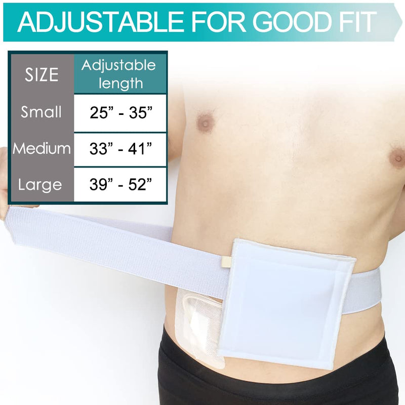[Australia] - Breathable G Tube Holder Belt Large Square Sponge Feeding Tube Pouch for Gastrostomy J Peg Peritoneal Dialysis PD Peritoneal Dialysis Catheter Accessories Women Men White Small 