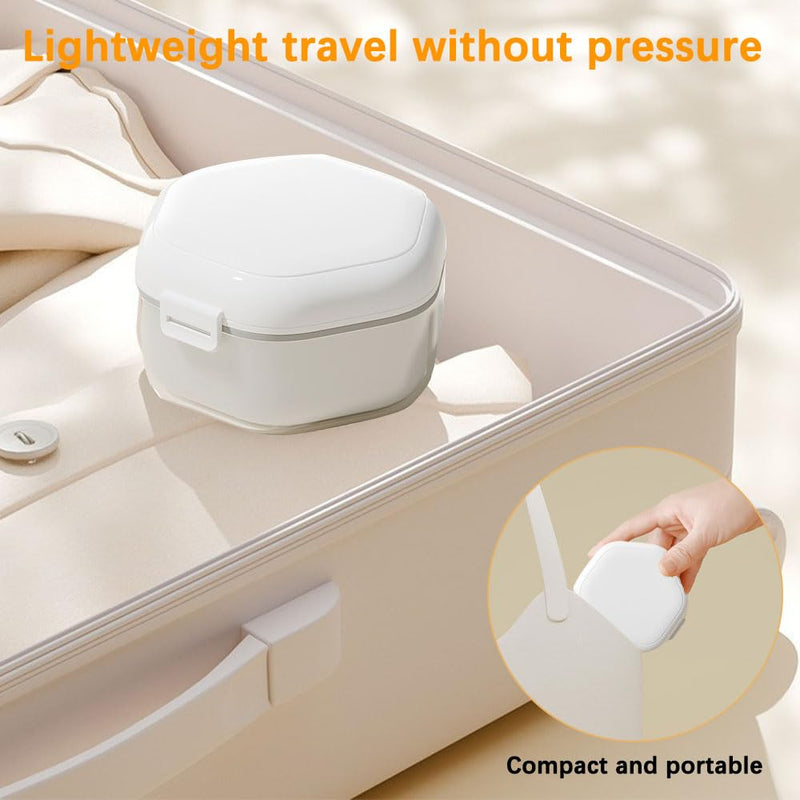 [Australia] - Irtyif Braces box, denture box, denture box, denture box, retainer container storage box, portable tooth splint box with sieve, denture container for false teeth, denture cleaner box 