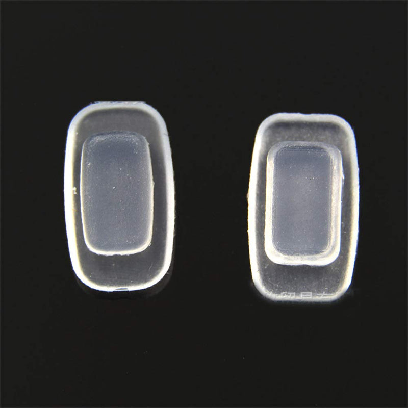 [Australia] - Eyeglass Nose Pads 11mm 4Pairs Nose Pieces Replacement Square Rectangle Push Slide Slip in Silicone Nosepads for Eye Glasses Eyeglasses Sunglasses for Costa Maui and More 