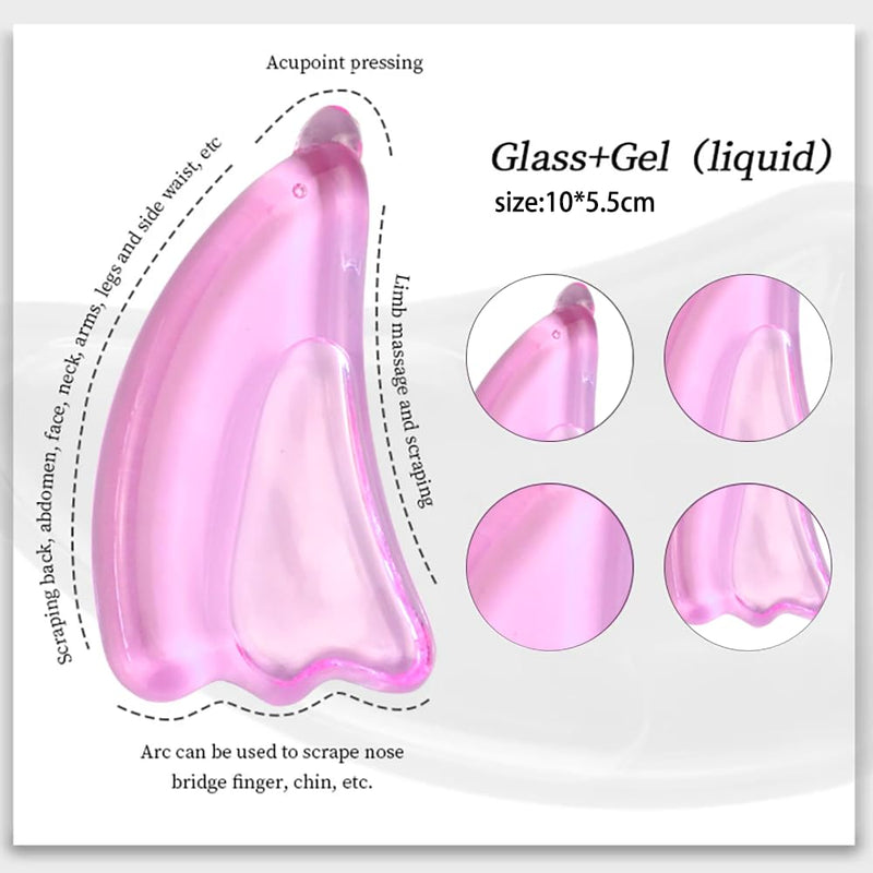 Reusable Glass guasha, hot and Cold Compress guasha for Puffiness and Redness Reducing Skin Care Routine, Self Care Gift for Men Women (Green) Green