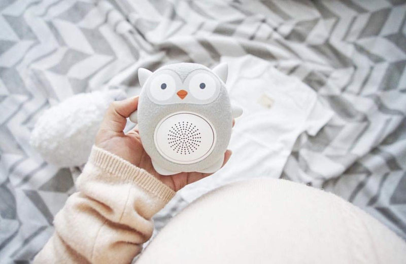 [Australia] - WavHello Portable Baby Sleep Soother - Rechargeable Bluetooth Noise Machine Travel Sound Speaker Great for Cribs, Strollers, Car Seat and More - Ollie The Owl Soundbub, Grey 