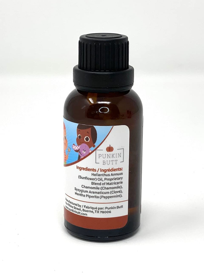 [Australia] - Punkin Butt Teething Oil - 1 oz - 100% Natural Teething Relief for Babies - Proprietary Blend includes Chamomile, Sunflower, Peppermint, and Clove Oil - Baby Teething Relief with No Added Chemicals Original Formula and Flavor 