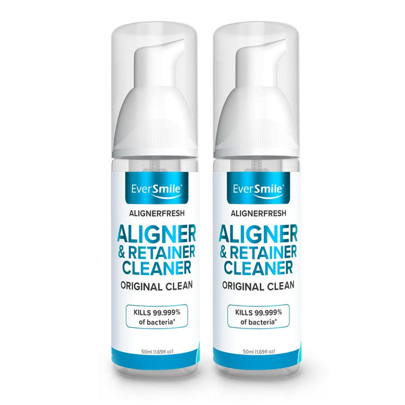 [Australia] - EverSmile AlignerFresh Original Clean-The Original Cleaning WhiteFoam On-The-Go Clear Retainer Cleaner. Eliminates Bacteria, Whitens Teeth & Fights Bad Breath (50ml - 2 Pack) 1.69 Fl Oz (Pack of 2) 