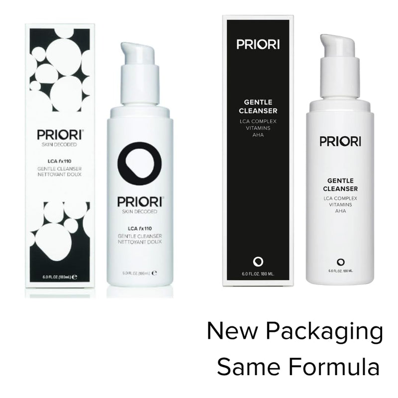 PRIORI Skincare Gentle Face Cleanser with Lactic Acid, Vitamins A, C, E Intense Hydration Light Exfoliation Women and Men All Skin Types Fragrance Free Dermatologist Tested 6 fl oz