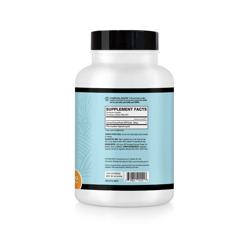 [Australia] - Activated Charcoal Capsules for Adults | Natural, Vegan, Non-GMO & Gluten Free | USP Charcoal Pills for Stomach Cleanse, Healthy Digestion, Gas & Nausea | USP Medical Grade | 125 ct. 