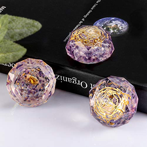 mookaitedecor Amethyst Star of David Symbol Orgone Pocket Stone Purple