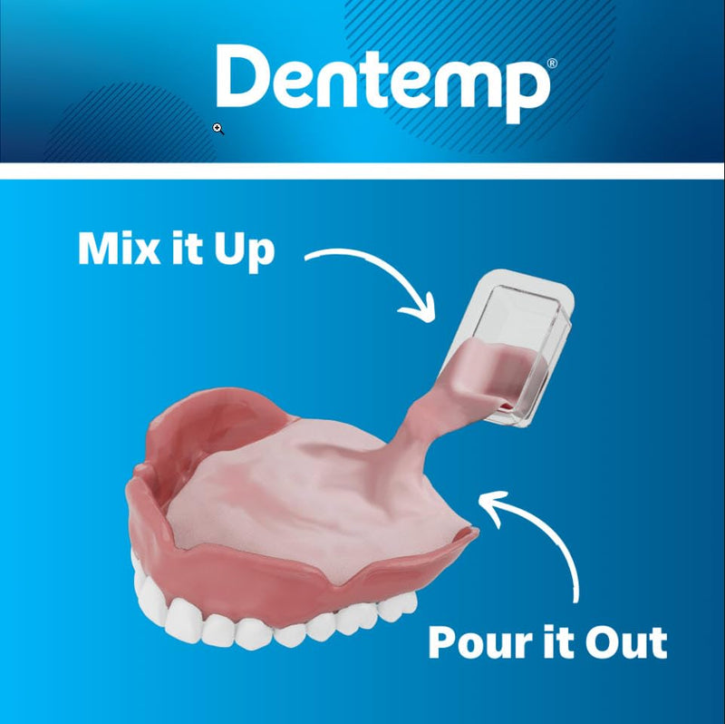 [Australia] - Dentemp Denture Reline Kit Value Pack - Advanced Formula Reline It Denture Reliner - Denture Kit to Refit and Tighten Dentures for Both Upper & Lower Denture (2 Pack (6 Relines)) 2 Pack (6 Relines) 