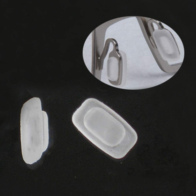 [Australia] - Eyeglass Nose Pads 11mm 4Pairs Nose Pieces Replacement Square Rectangle Push Slide Slip in Silicone Nosepads for Eye Glasses Eyeglasses Sunglasses for Costa Maui and More 