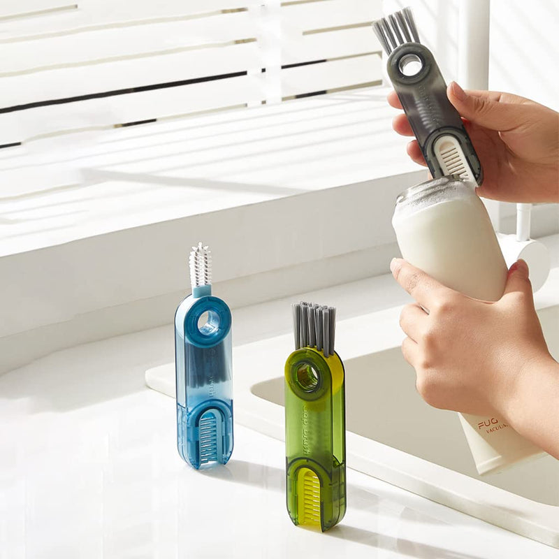 [Australia] - 3 in 1 Tiny Cleaning Brush, 3 Pack Cup Lid Cleaner Brushes Set Mini Multi-Functional Crevice Cleaning Brush for Cleaning Baby Bottles, Narrow Neck Bottle, Sport Water Bottle, Tumbler, Glass Vase 