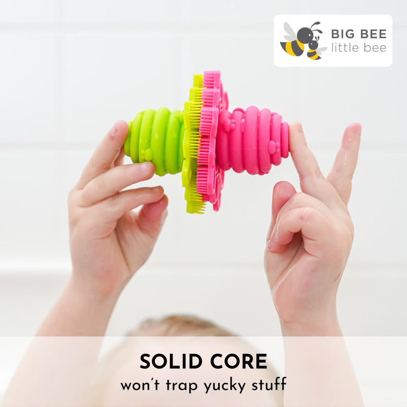 [Australia] - Big Bee, Little Bee - Kids Original ScrubBEE, 100% Silicone Childrens Bath Scrubber, Promotes Effective Independent Hand & Body Washing, As Seen on Shark Tank (Hibiscus) Hibiscus 