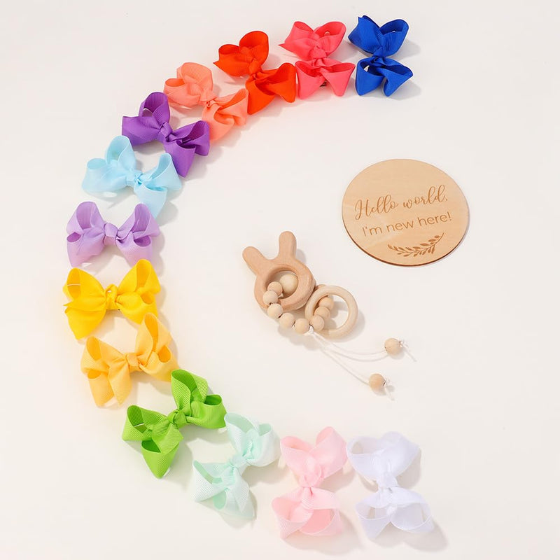 [Australia] - 58pcs 3 Inches Grosgrain Ribbon Pinwheel Hair Bows Alligator Clips Hair Barrettes Accessories for Baby Girls Kids Toddlers Teens 29 Colors in Pairs 58pcs 