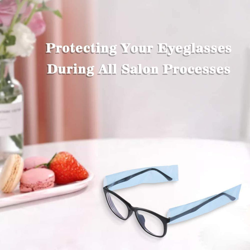 [Australia] - POFET Pack of 200 Disposable Glasses Cases Salon Hair Dye Coloring Protective Covers for Glasses Legs Slim Bag 
