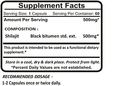 [Australia] - Planet Ayurveda Shilajit Capsules, 500mg Std. Extract, 2 Bottles 