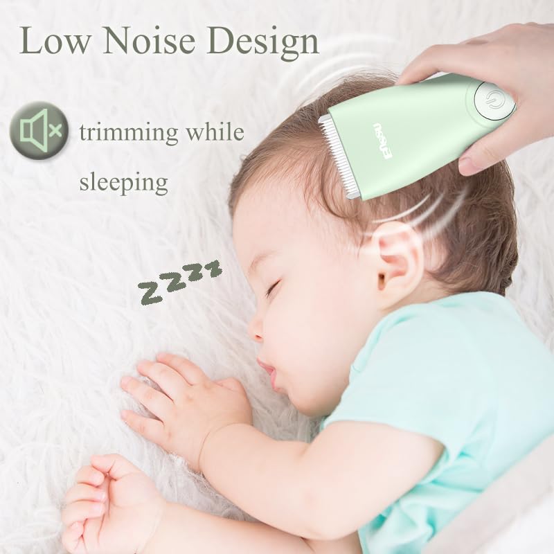 [Australia] - Baby Hair Clippers, Quiet Professional Hair Clippers for Kids, Hair Cutting Kits with LCD Display, Safe Ceramic Blades, Waterproof Rechargeable Trimmer for Autism Children and Infants 