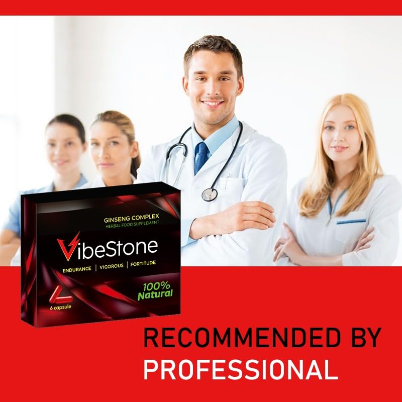 VIBESTONE RED-New Stronger for Longer Formula for Men - Ultra Strong Performance Enhancing Pills, Stamina Endurance Booster RED Supplement Pills for Men - 6 Ginseng Capsules 500MG
