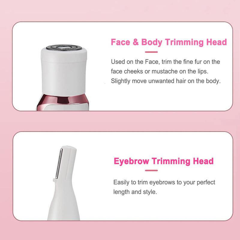 [Australia] - Electric Razor for Women,Hair Trimmer for Face Nose Eyebrow Beard Mustache Arm Leg Armpit Bikini,Painless Rechargeable Portable 4 in 1 Womens Body Shavers Set 