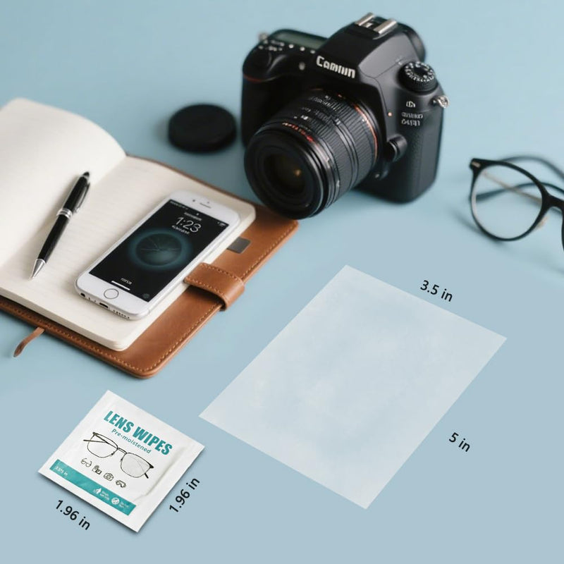[Australia] - 200 Count Lens Wipes for Eyeglasses Individually Wrapped Pre-Moistened Wipes Cleaner for Glasses Screens Camera Lens 