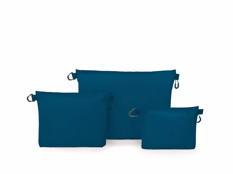 Osprey Ultralight Zipper Pouch Small, Medium, Large set Waterfront Blue