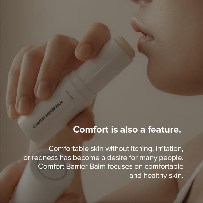 Organic Barrier Balm Stick with Olive Squalane & Vitamin C+E – For Sensitive & Dry Skin, COSMOS Organic Certified, Vegan, Fragrance-Free Comfort Barrier Balm, 0.35oz / 10g