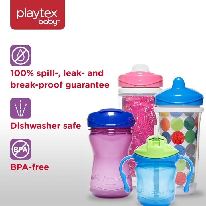 [Australia] - Playtex Baby Sipsters Stage 3 PAW Patrol Spout Cups, Spill-Proof, Leak-Proof, Break-Proof - Red & Blue, 9 Oz, 2 Count Stage 3 - Red & Blue 