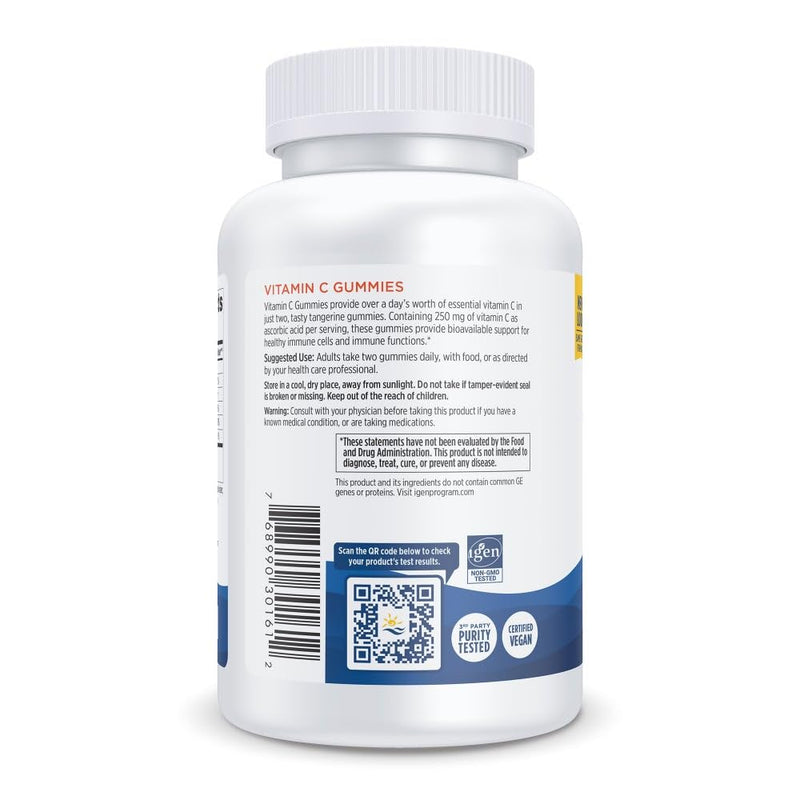 Nordic Naturals Vitamin C Gummies, Tart Tangerine - 120 Gummies - 250 mg Vitamin C - Immune Support, Antioxidant Protection, Child Growth & Development - Non-GMO, Vegan - 60 Servings (Pack of 2) 120 Count (Pack of 2)