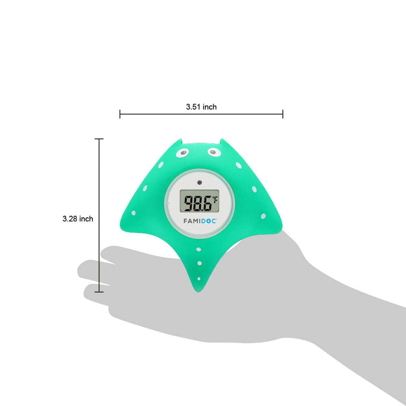 Baby Bath Thermometer with Room Thermometer - Famidoc FDTH-V0-22 NEW Upgraded Sensor Technology for Baby Health Bath Tub Thermometer Floating Toy Thermometer (Blue) Blue