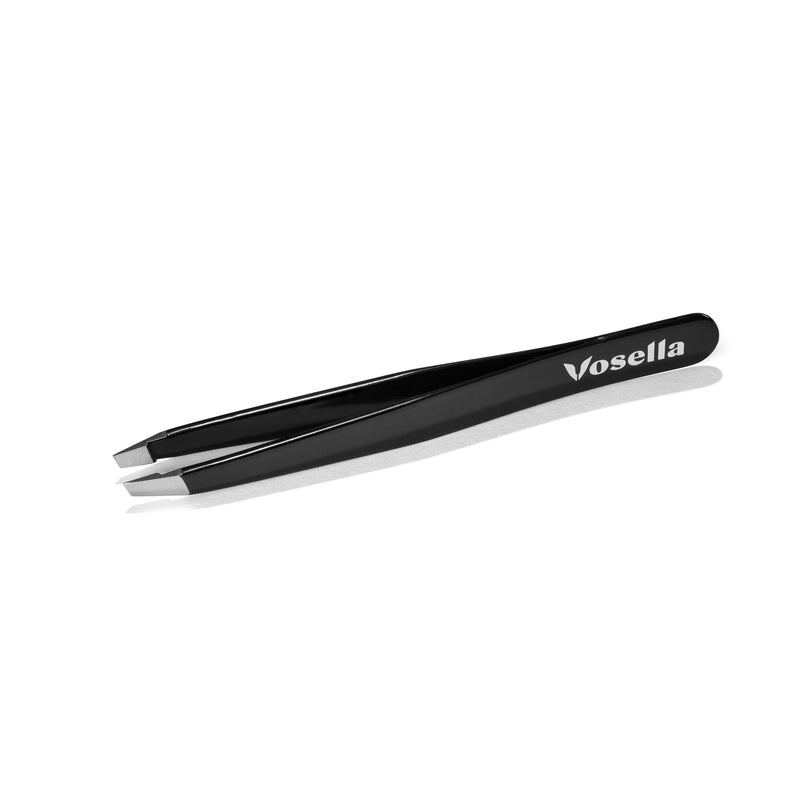 [Australia] - Vosella - Slanted tweezers for precise hair removal, stainless steel, made in Solingen - Black Onyx 