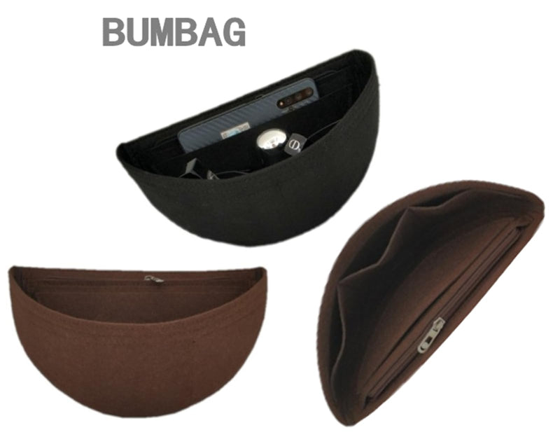 Purse Organizer Insert for Waistpack Inner Sleeve BUMBAG Lining Bag Storage Bag2047Dark brown 10.8*4.7*4.3in Dark brown