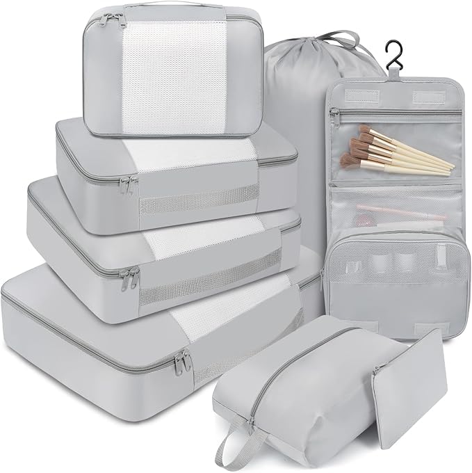 BAGAIL 18 Set Packing Cubes Various Sizes Packing Organizer