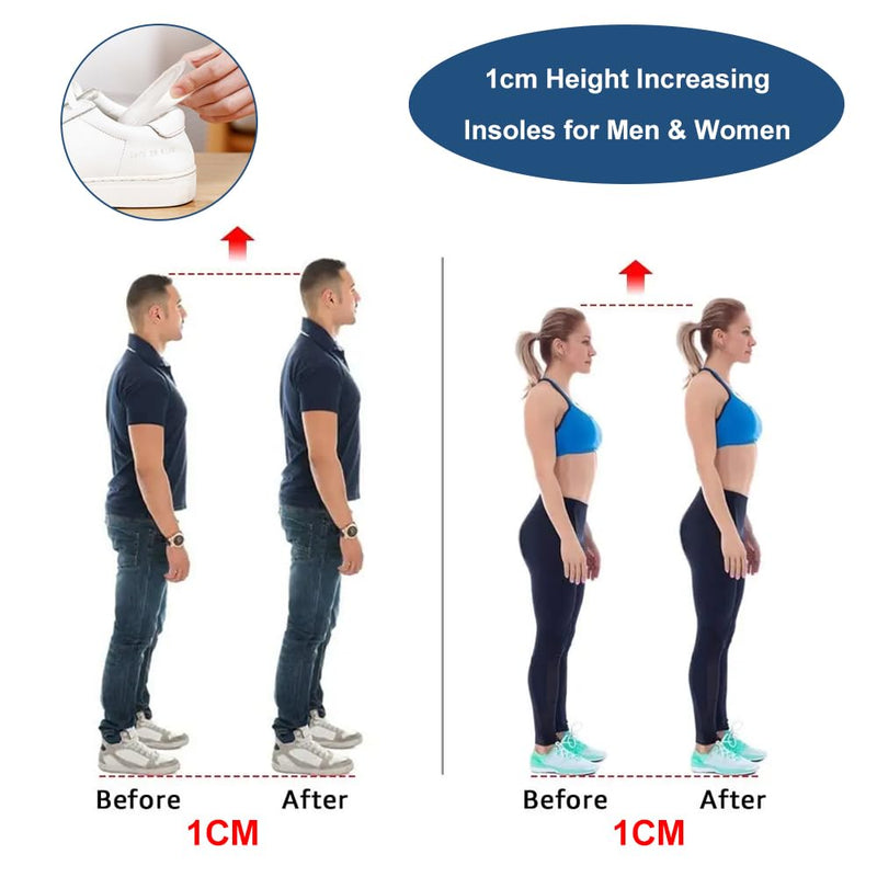 [Australia] - 2 pairs of gel heel pads, 1 cm heel wedge Achilles tendon, heel spur Achilles tendon insoles gel, transparent height increase insoles, silicone heel cushion increase for men and women 
