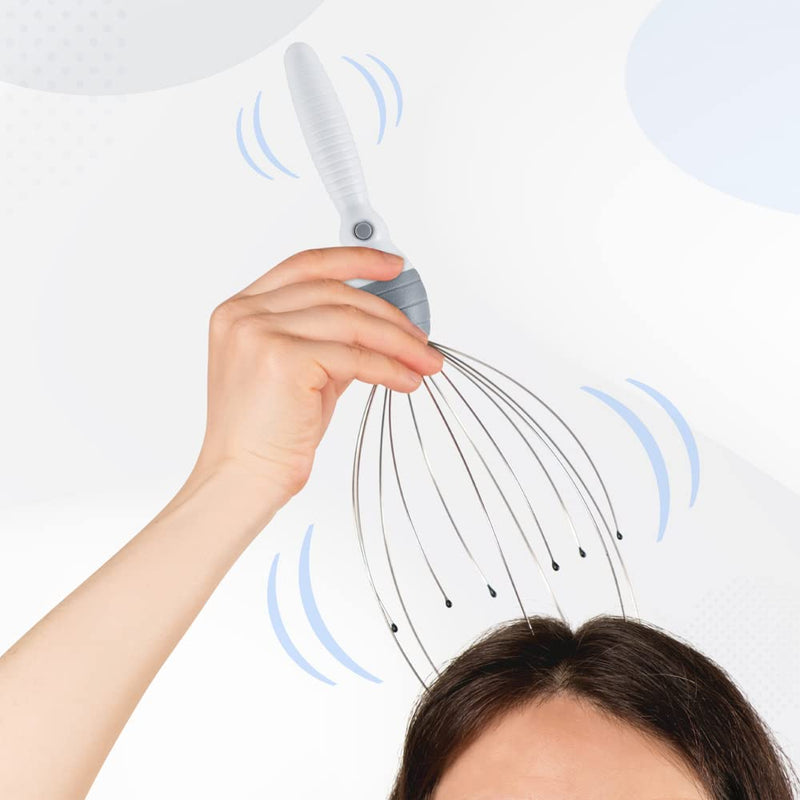 [Australia] - Daiwa Felicity Head Scalp Massager Scratcher 5-in-1 Stress Relief Massager Set for Scalp, Face, and Body Relaxation, Magnetic and Shiatsu Therapy for Tension, Pain Relief, and Wellness 
