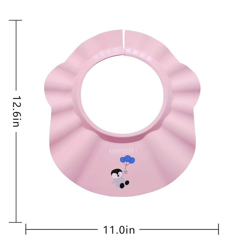 [Australia] - Baby Shower Shampoo Cap 2Pcs Adjustable Safety Eva Bath Visor Waterproof Soft Hair Washing Guard Accessories Bathing Hat for Girls, Boys, Infants, Kids and Toddlers-pink/green Pink and Green 