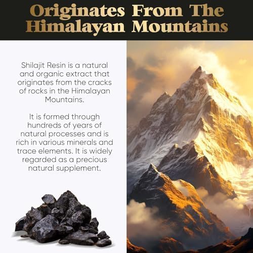 [Australia] - Shilajit, Organic Shilajit from the Himalayas, Highly Effective Shilajit Original, with 85+ trace elements & fulvic acid, improving general health, 50ML Gold 