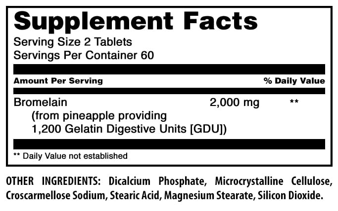 [Australia] - Amazing Formulas Bromelain 2000 Mg per Serving | Tablets Supplement | Non-GMO | Gluten-Free | Made in USA (1 Pack, 120 Count) 1 Count (Pack of 1) 