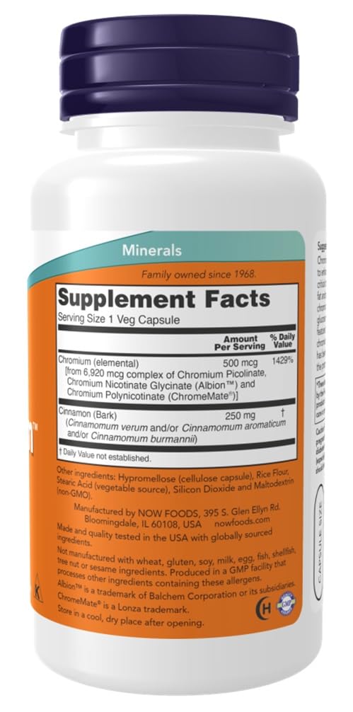 [Australia] - Now Foods - Tri-Chromium 500mcg | Blood Sugar Level Support - 90 Capsules 