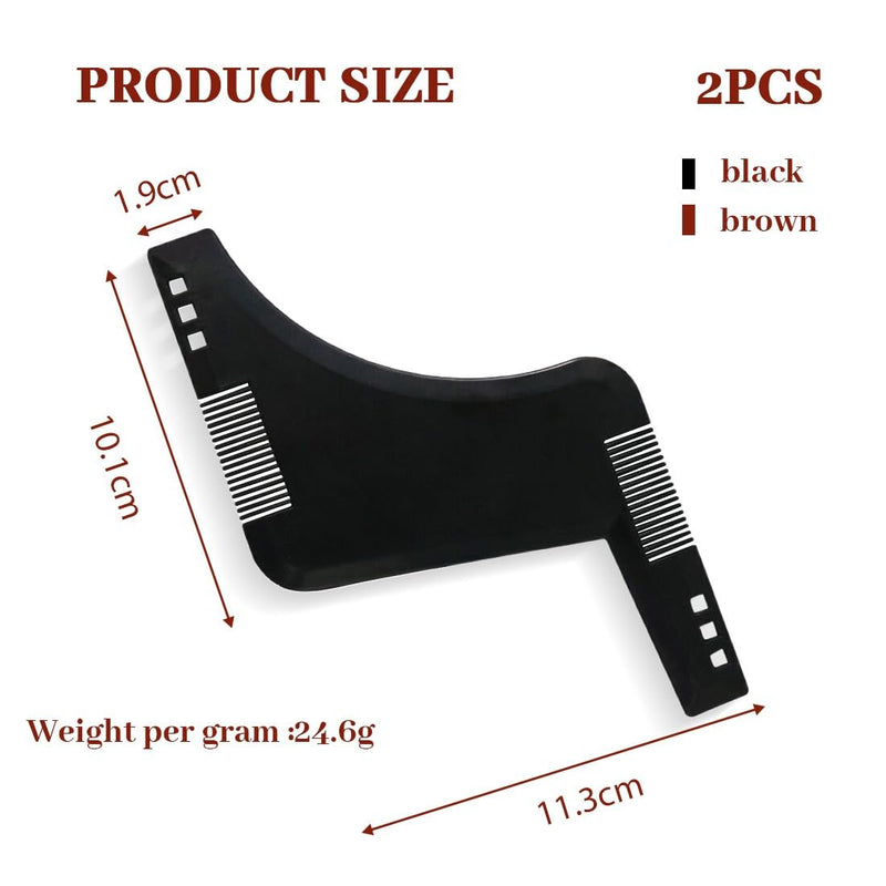 [Australia] - XENQITO 2 pieces beard stencil, beard shaper, beard stencil, beard comb, beard shaping tool, beard shaper, beard design, beard stencil for easy cutting for perfect beard styling 