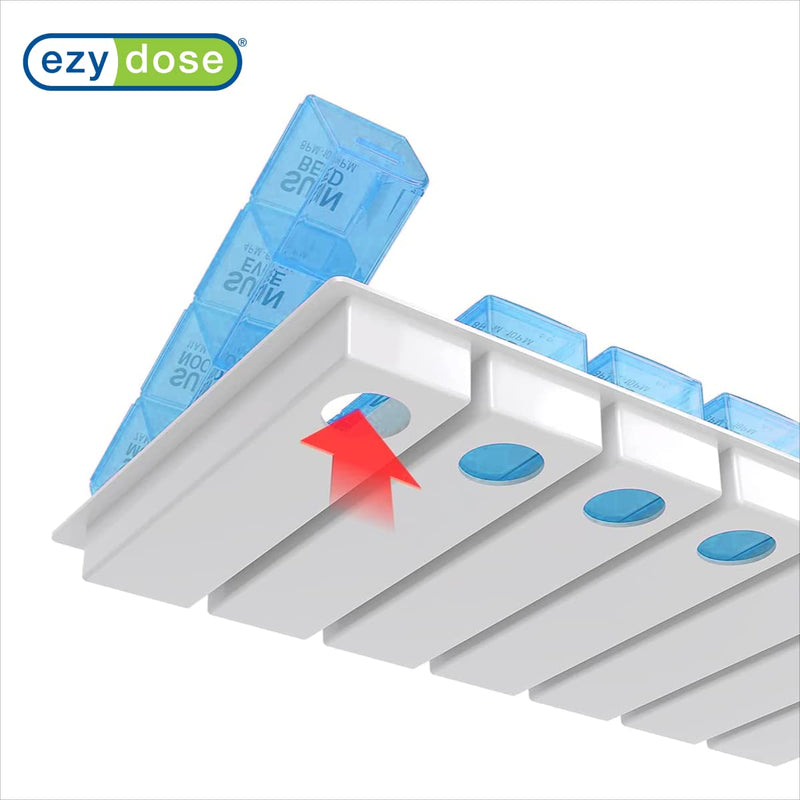 Ezy Dose Pop-Out Daily 7-Day, 4X/Day Pill Organizer, Blue, Large | Weekly Pill Case, Medicine Planner, Daily Vitamin Organizer, 4 Times a Day, Medtime Planner, BPA Free