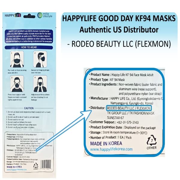 [Australia] - [Happy Life] Premium 3D Black KF94 Face Mask, Good Day, Individual Pack Made in Korea (24) 24 