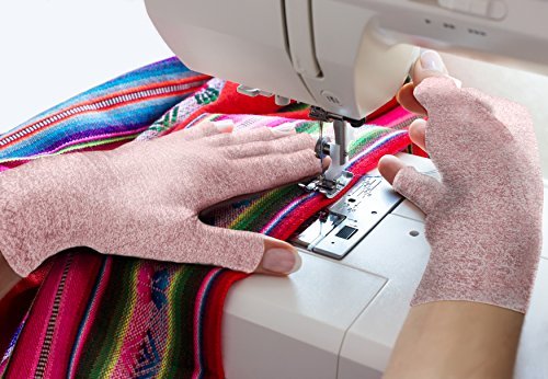 [Australia] - Doctor Developed Arthritis Gloves - Cotton Open and Full Finger Compression Gloves - Hand Compression Gloves for Arthritis Relief - Compression Gloves for Women/Men, With Doctor Handbook Pink (Open Finger) X-Small 