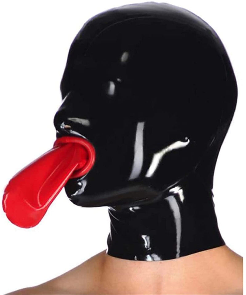 MFMYEE Bondage Latex Mask Rubber BDSM Mask Fetish Headgear Latex Cosplay Back Zipper